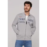 Camp David CAMP DAVID, Herren, Gr. XXXL, grau (polo grau), Material: 100% Baumwolle, bedruckt, bestickt, casual, lässig geschnitten normal, Langarm eingesetzt Rippbündchen, Sweatjacken, mit Stehkragen