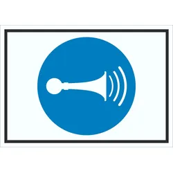 Akustisches Signal geben Symbol Schild A2 (420x594mm)