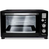 TurboTronic Minibackofen mit Umluft und Drehspieß 45 Liter, Schwarz, inkl. 2x Backblech, 2000W Mini Tisch Backofen Camping Pizzaofen Klein / Groß...