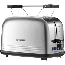 Steinborg SB-2071 2 Scheiben Edelstahl Toaster mit Brötchenaufsatz 850 Watt