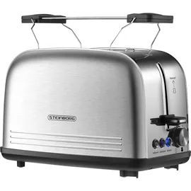Steinborg SB-2071 2 Scheiben Edelstahl Toaster mit Brötchenaufsatz 850 Watt