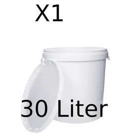 Benbow - Eimer mit Deckel 1x 30 Liter weiß - lebensmittelecht, stabil luftdicht auslaufsicher geruchsneutral - Aufbewahrungsbehälter aus Kunststoff mit Metalgriff - leer - Lagerbehälter - zu Hause