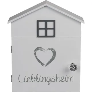 Out of the Blue Schlüsselkasten, Holz, Weiß, 24 x 6 x 29.5 cm