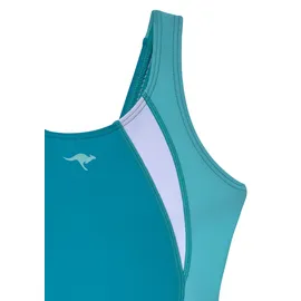 KangaROOS Badeanzug KANGAROOS, Kinder, Gr. 122/128, N-Gr, blau (türkis, blau), Recycling-Polyamid, unifarben, Badeanzüge Badeanzug, im sportlichen Farbmix