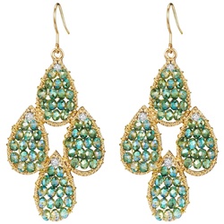 Lulu & Jane Ohrhänger Metall-Legierung Glas in Gelbgold Ohrringe   Damen 