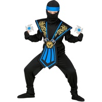 Widmann - Kinderkostüm Kombat Ninja mit Waffenset, Blau, Kämpfer, Krieger, Japan, Mottoparty, Karneval