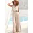 LASCANA Overall mit weitem Bein, Webware mit Leinen beige 36