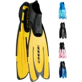 Cressi Agua - Unisex Premium Flossen Self Adjusting zum Tauchen, Apnoe, Schnorcheln und Schwimmen, Gelb (Gelb/Silber), 45/46