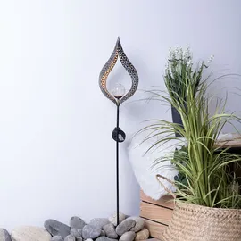ETC Shop LED Solarleuchte mit Erdspieß & Lichteffect 90 cm 2er Set