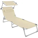 Tectake Chloé Sonnenliege 190 x 68 x 65 cm Beige