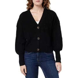 Vero Moda Damen VMLEA LS V-Neck Cuff Cardigan NOOS Pullover, Schwarz Dark, XS