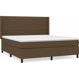 vidaXL Boxspringbett mit Matratze Dunkelbraun 180x200 cm Stoff