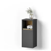 Livinity® Midischrank, Anthrazit, Rechteckig, 38x80x33 cm, Badezimmer, Badezimmerschränke, Midischränke