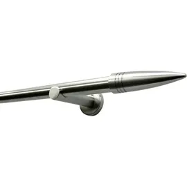 GARDINIA Gardinenstangen Set Omega 1-läufig 16mm 120cm Edelstahl-Optik