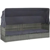 vidaXL Gartenbett mit Baldachin grau