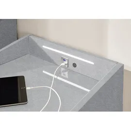 ed exciting design Schlafwelt Moon mit LED-Beleuchtung und USB-Anschluss & USB-C-Anschluss grau