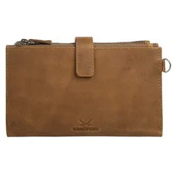 Geldbörse SANSIBAR "SANSIBAR SYLT", braun (cognac), Leder, vintage, casual, Kleinlederwaren, echt Leder