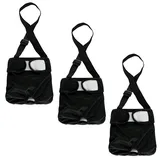 Hisprout 3-Pack Weibliche Hundewindel mit Straps Wiederverwendbare Waschbare Atmungsaktive Haltbare Hundehose für Hitzesaison Periode Inkontinenz(S,Black)