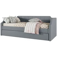 HAUSS SPLOE Schlafsofa Schlafsofa Holzbett Schiebebett Kinderbett Einzelbett, Gepolstertes Single Daybed mit Rollbett, Ohne Matratze, Ohne Matratze grau