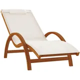 vidaXL 363469 Gartenstuhl Lounge Gepolsterter Sitz Textil, Holz Weiß