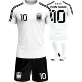 Deutschland Trikot Kinder Herren Damen WM 2026 Fussball Geschenke Jungen Coole Sachen für Jungs Fußball Trainingsanzug Tshirt EM Shirt geschenk junge 10 jahre Fußballtrikot Mädchen Set IIIII20Fo7IIIII - 134