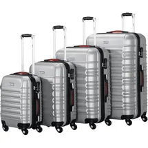 provitera Hartschalen-Trolley Set 4-Rollen L 67 cm / 78 l silber