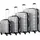 provitera Hartschalen-Trolley Set 4-Rollen L 67 cm / 78 l silber