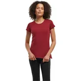 Build Your Brand Damen Basic Tee – Figurbetontes Baumwoll T-Shirt mit Rundhalsausschnitt & kurzen Ärmeln, ideal für Alltag, Freizeit & Veredelung,Cherry,S - S