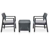 vidaXL Garten-Lounge-Set 3-tlg. anthrazit 48824