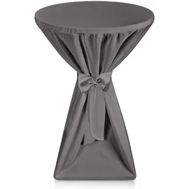 Beautissu Stehtischhusse Premium Anthrazit Ø 70 cm