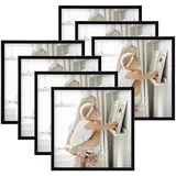 Giftgarden Bilderrahmen Quadratisch Collage schwarz 20x20 cm 7er Set