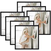 Giftgarden Bilderrahmen Quadratisch Collage schwarz 20x20 cm 7er Set