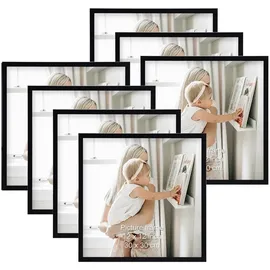 Giftgarden Bilderrahmen Quadratisch Collage schwarz 20x20 cm 7er Set