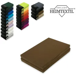 EXKLUSIV HEIMTEXTIL Marke Jersey Spannbettlaken Doppelpack Rundumgummizug 120 x 200 cm Schoko