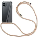 Handykette für Xiaomi Redmi A2 Handyhülle mit Band Hülle mit Kordel Handy Tasche Beige / Braun