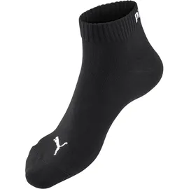 Puma Kurzsocken PUMA "PUMA UNISEX QUARTER PLAIN 9P ECOM", Damen, Gr. 39-42, schwarz (9x schwarz), Baumwollmischung, bedruckt, unifarben, elastisch, Socken, Atmungsaktiv, feuchtigkeitsregulierend, Rippenbündchen, Topseller