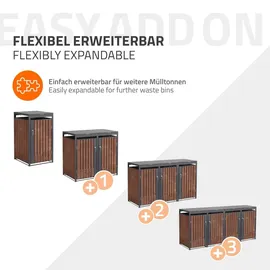 ML-Design Mülltonnenbox 3er 200 x 80 x 116,3 cm anthrazit-rostoptik
