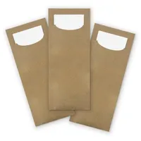 Itenga 500x Bestecktasche aus Papier Kraftkarton Einweg mit Serviette