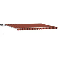 VidaXL Einziehbare Markise mit LED in Orange und Braun