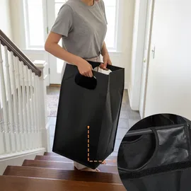 Relaxdays Wäschesammler, 2 Fächer mit Ablage, HBT: 72 x 73 x 33 cm, Wäschekorb Metall, braun/schwarz