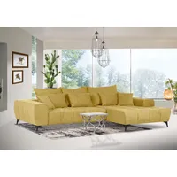 Ecksofa GUTMANN FACTORY Sofas Gr. B/H/T: 300cm x 60cm x 205cm, Flachgewebe, Ottomane rechts, gelb