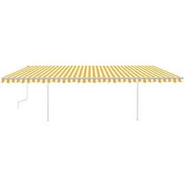 vidaXL Einziehbar LED Gelenkarmmarkise 600 x 350 cm gelb/weiß 3070083