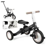 KIKKABOO Flip 5 in 1 Stahlrahmen rutschfeste Griffe einstellbar umbaubar, Schwarz