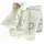 Loberon Serviette 4er Set Torge, mit Print eines Tannenzweig-Kranzes, Weihnachtsdinner, Weihnachtliche Textilien, Weihnachtstischdeko, Weihnachten, Leinen, weiß