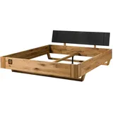 MASSIVMOEBEL24.DE Bett, Wildeiche 140x200x81 natur geölt/lackiert KITZBÜHEL #140