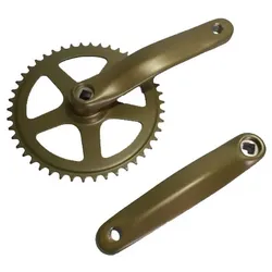 ALU Kettenradgarnitur Kurbelgarnitur Stahlkettenblatt 46 Zähne AL131mm in gold