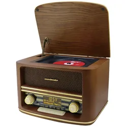 Soundmaster NR961 Retro Stereoanlage Kompaktanlage Equalizer Digitalradio DAB+ CD-Player USB MP3 AUX Bluetooth