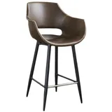 KAWOLA Thekenhocker ZAJA Barstuhl Sitzhöhe 65 cm Kunstleder dunkelbraun