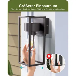 EDISHINE Wandleuchte Aluminium, Glas IP44 ohne Leuchtmittel schwarz
