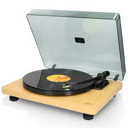 Lenco L-30WD - Plattenspieler mit Riemenantrieb und Holzgehäuse - USB/PC-Encoding - Auto-Stopp-Funktion - Holz